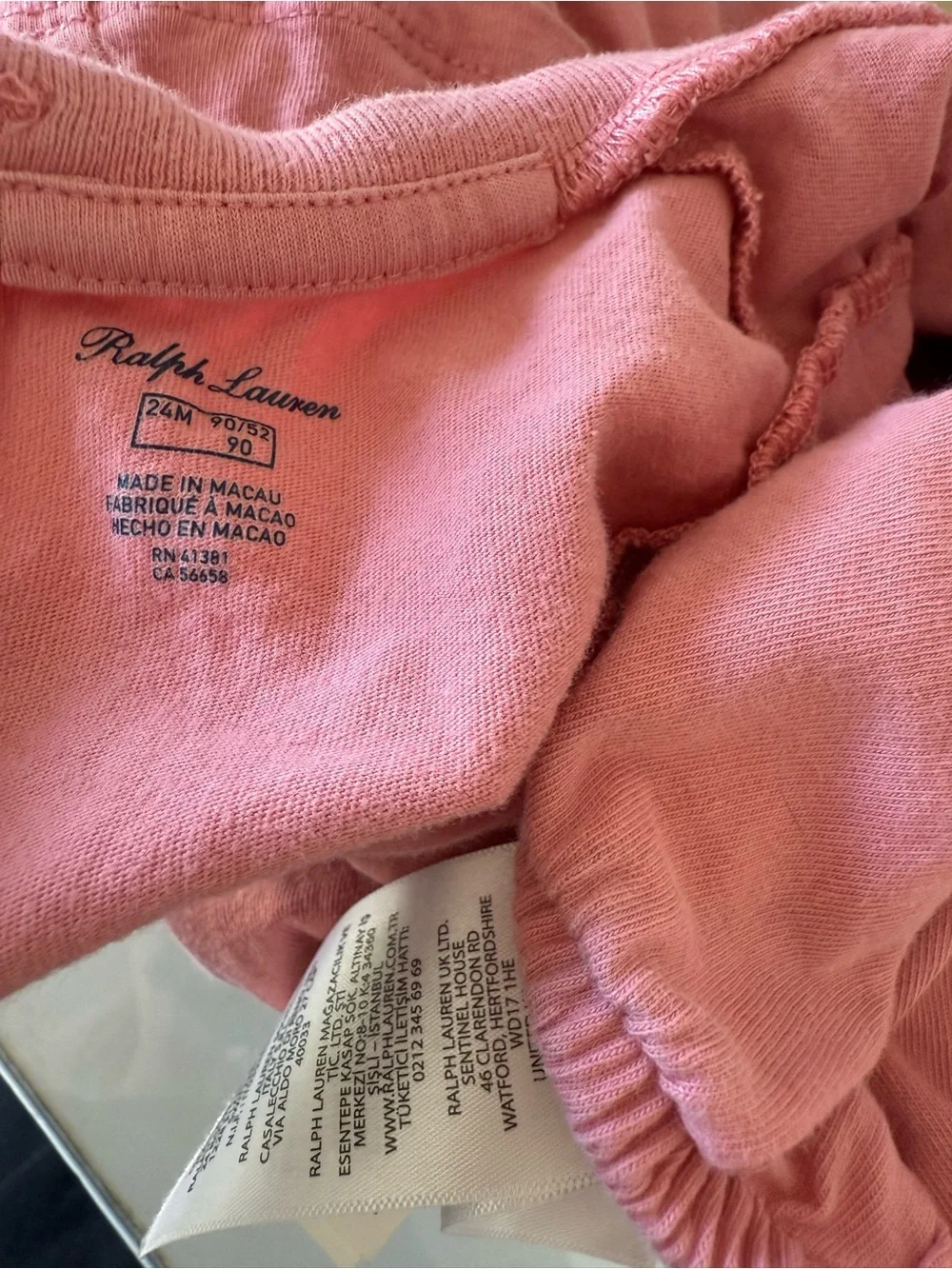 Ralph Lauren Rose Pink Polo Bear Tiered Cotton Dress bloomer